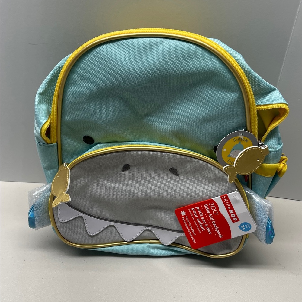 Skip Hop Shark Backpack - Light Blue, Gray, and Yellow. NWT